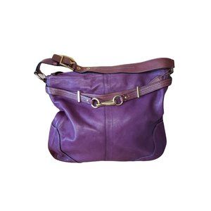 Coach Purse #D0869-12460 Leather Hampton Buckle Shoulder PlumPre-owned